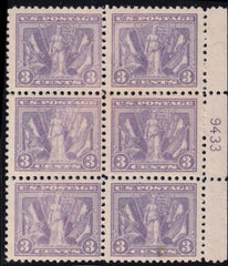 US 537 Early Commemoratives Mint H F-VF Fresh Side Plate Block Of 6