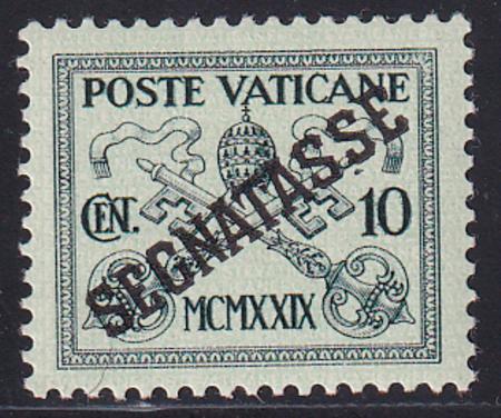 Vatican City J2a Sass Segn. 2A Mint NH VF-XF 10 ct. Postage Due, Frame Omitted. One Of The Great Rarities Of Vatican - Pos. 59 From The Sheet Of 100