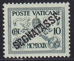 Vatican City J2a Sass Segn. 2A Mint NH VF-XF 10 ct. Postage Due, Frame Omitted. One Of The Great Rarities Of Vatican - Pos. 59 From The Sheet Of 100