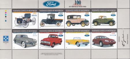 US 245 Trust Territories Micronesia NH VF 100th Ann. Of Ford Motors S/S