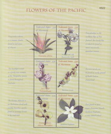 US 385 Trust Territories Micronesia NH VF Pacific Flowers M/S