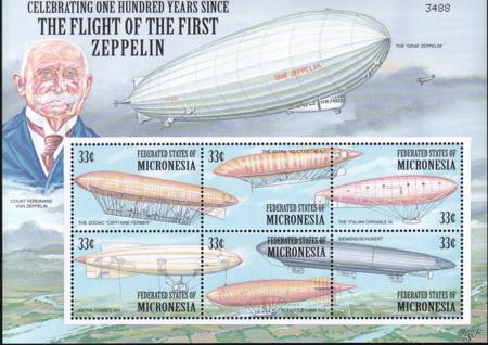 US 390 Trust Territories Micronesia NH VF Zeppelins & Airships M/S