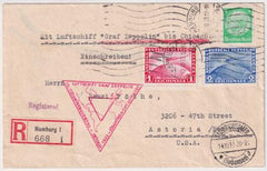 Germany 1933 Zeppelin Chicago Flight Cover with C43 + C44