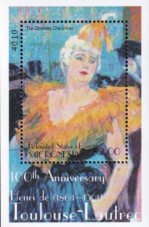US 440 Trust Territories Micronesia NH VF Toulouse-Lautrec S/S