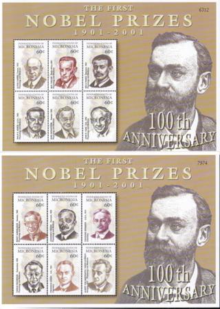 US 469-70 Trust Territories Micronesia NH VF Nobel Winners M/S