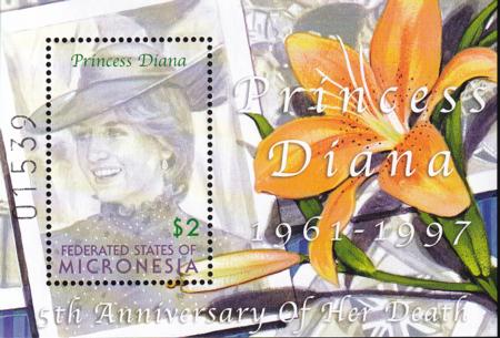 US 497 Trust Territories Micronesia NH VF Princess Diana S/S