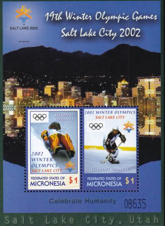 US 503a Trust Territories Micronesia NH VF Winter Olympics S/S (Sm. Rings)