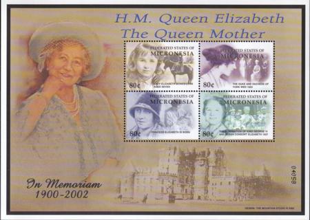 US 505 Trust Territories Micronesia NH VF Queen Mother Memorial M/S