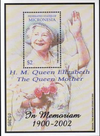 US 506 Trust Territories Micronesia NH VF Queen Mother Memorial S/S