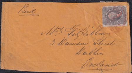 US 37 FDCS And Better Covers 1860 Cover To Dublin Minor Perf Flaws