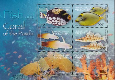 US 621 Trust Territories Micronesia NH VF Fish Of The Pacific M/S