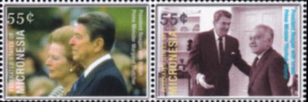 US 634 Trust Territories Micronesia NH VF Ronald Reagan Pair