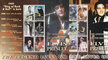 US 635-36 Trust Territories Micronesia NH VF Elvis 70th M/S(2)