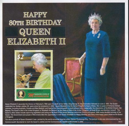 US 695 Trust Territories Micronesia NH VF Queen Elizabeth S/S