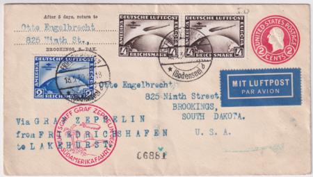 Germany 1930 So. Am  Pan Am Flight to Lakehurst  with C38 - C39