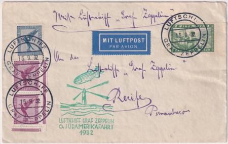 Germany 1932 6th South America Flight with On Board cancels