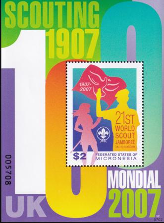 US 728 Trust Territories Micronesia NH VF Scout Centenary S/S