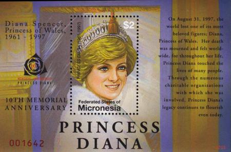 US 732 Trust Territories Micronesia NH VF Princess Diana S/S
