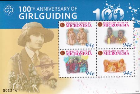 US 872 Trust Territories Micronesia NH VF Girl Guides Centennial M/S