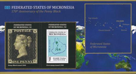 US 895 Trust Territories Micronesia NH VF GB Penny Black S/S