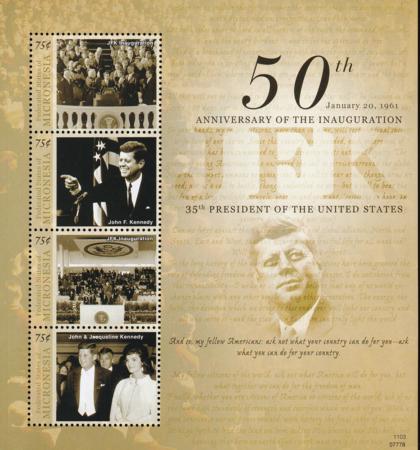 US 907 Trust Territories Micronesia NH VF JFK Anniversary Sheet