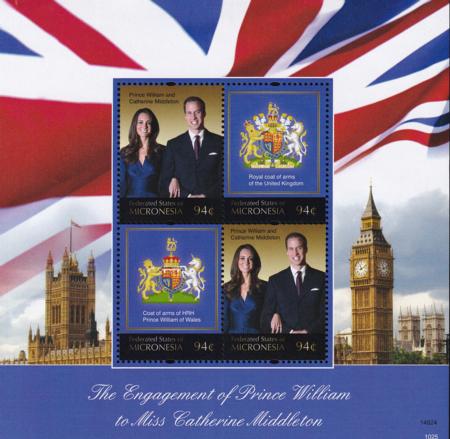 US 913 Trust Territories Micronesia NH VF Royal Engagement Sheet