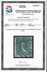 US 313 Bureau & Regular Issues Used F-VF Nicely Centered But Thin Speck - Reperfed Right - PSE Cert.