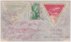 Italy 1934 Rocket Mail Cover with Two Rocket Mail Vignettes