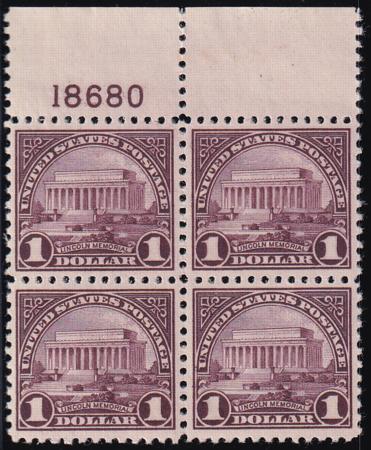 US 571 Classics To Modern Mint NH VF+ Block Of 4 With Plate#