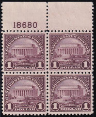 US 571 Classics To Modern Mint NH VF+ Block Of 4 With Plate#