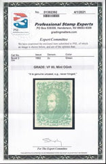 US Back Of Book - Confederate States of America 3 Mint NH VF-XF Pristine OG NH - A True Rarity As Such. PSE VF 80 Undergraded Cert. Underpriced as NH