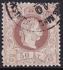 Austria 40b Used XF 50 Kr. Fine Print - Beautiful Centering!