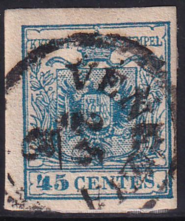 Austria - Lombardy - Venetia 6d Used F-VF 45c Machine Paper