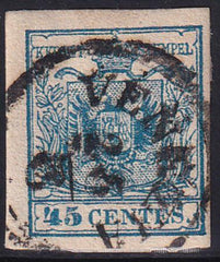 Austria - Lombardy - Venetia 6d Used F-VF 45c Machine Paper