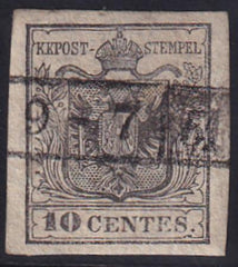 Austria - Lombardy - Venetia 3a Used XF 10c Grey Block