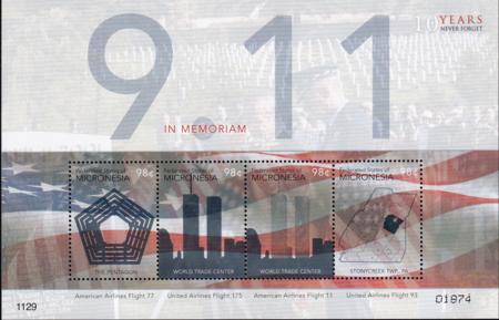 US 940 Trust Territories Micronesia NH VF September 11 Memorial Sheet