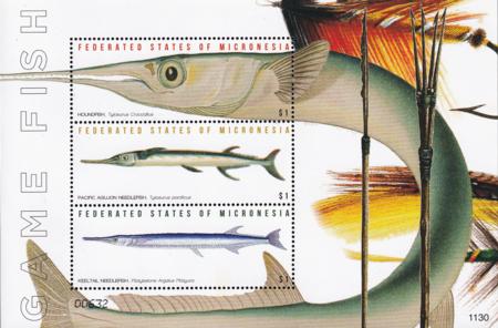 US 950 Trust Territories Micronesia NH VF Game Fish Sheet Of 3