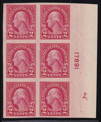 US 577 Modern Mint LH/NH VF Plate Block Of 6 With Large 5 Printed Star