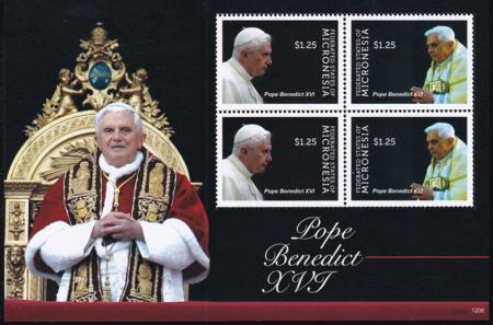 US 963 Trust Territories Micronesia NH VF Pope Benedict Pair