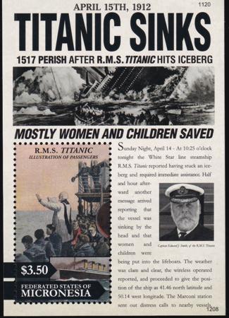 US 970 Trust Territories Micronesia NH VF Titanic S/S