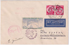 Germany 1934 Rocket Post cover with Silver/Green Rocket Mail Vignette.