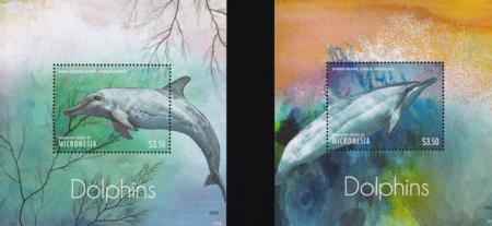 US 1026-27 Trust Territories Micronesia NH VF Dolphins S/S