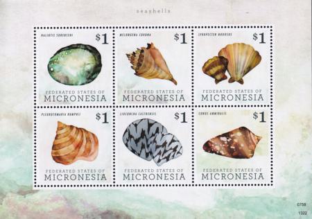 US 1039 Trust Territories Micronesia NH VF Seashells Sheet
