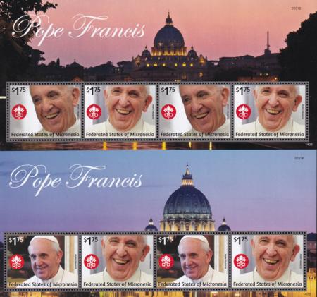 US 1058-59 Trust Territories Micronesia NH VF Pope Frances Sheets