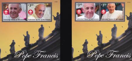 US 1060-61 Trust Territories Micronesia NH VF Pope Frances S/S