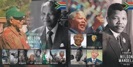 US 1078-79 Trust Territories Micronesia NH VF Nelson Mandela Memorial Sheets