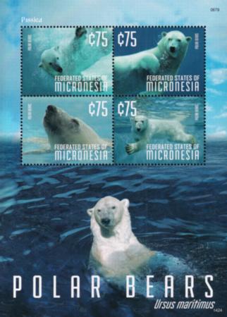 US 1092 Trust Territories Micronesia NH VF Polar Bears Sheet
