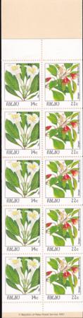US 132b Trust Territories Palau NH VF 1987 Definitive Set 14¢/22¢ Bklt. Pane
