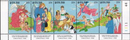 US 198-202 Trust Territories Palau NH VF Christmas Tabs