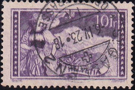 Switzerland 184 var. Used VF Complete Clear Double Print - Rare! Swiss ABT Cert.